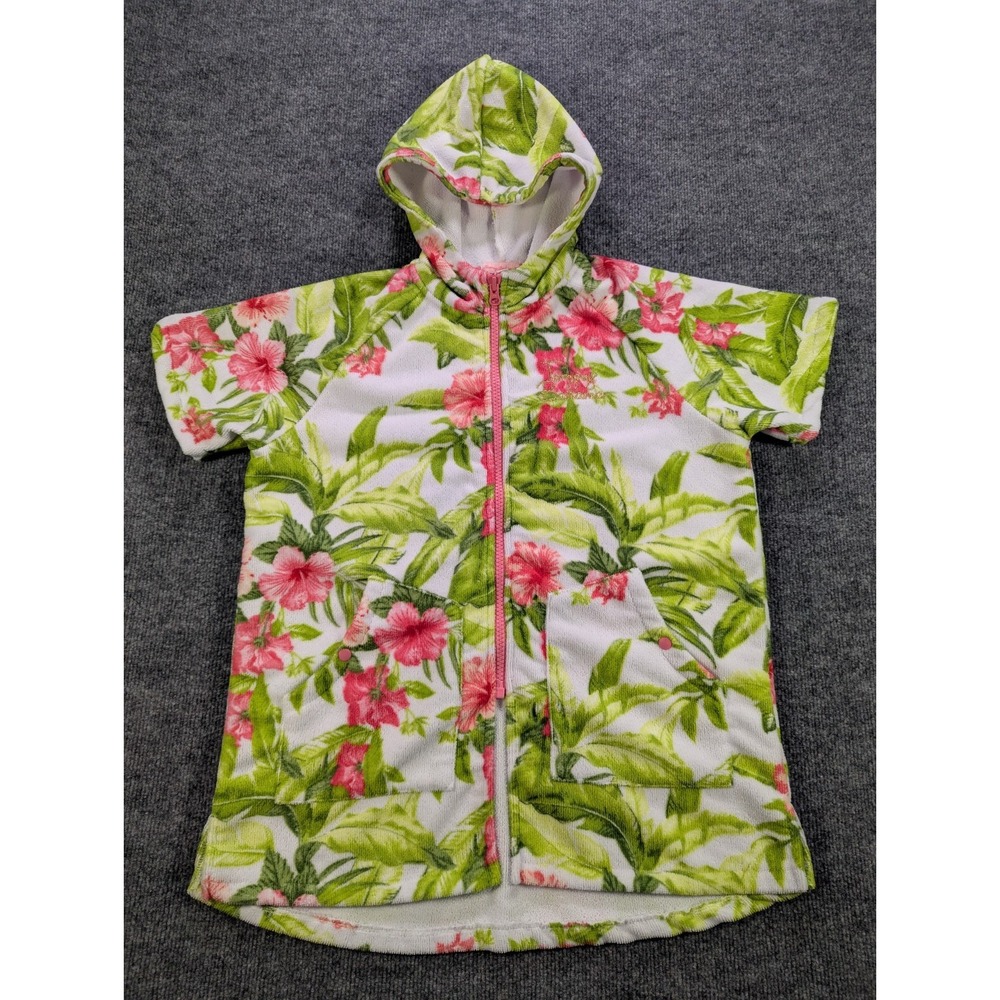 Tommy Bahama Beach Cover Up Hoodie Kids Size L/XL 7-12 Multi Color Pockets